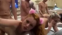 Three Sluts Share Four-Way Fun