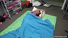 I gave a naughty brunette teen a pov hanjob and she loved it