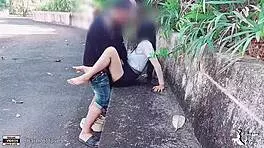 Student Fucks Girlfriend Doggystyle in Park Show