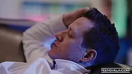 Seth Gamble fucks petite teens Alexis Tae and Molly Little in taboo hardcore scene 😈