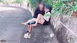 Student Fucks Girlfriend Doggystyle in Park Show