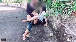 Student Fucks Girlfriend Doggystyle in Park Show