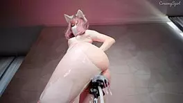 Big Ass Kitty-Girl in White Pantyhose Stretched by BBC