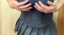 Japanese Teen 18+ with Pierced Nipples in Sexy Bunny Anal Plug.