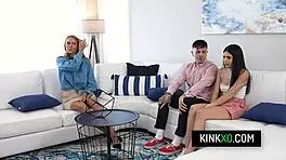 Hey, hot stepmom jasmine daze and stepdaughter angel gostosa are fucking their neighbor