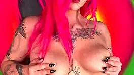 This curvy punk teen casually flaunts her big tits and sexy body