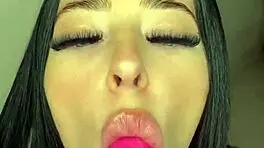 British brunette teen hints at solo pleasure in college