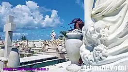 i'm slut majick, topless dancin in the cemetary with panties and thong