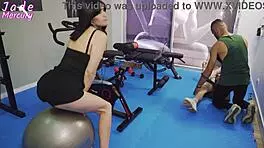 Watching the coach spank our friend's big tits