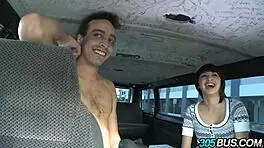 short redhead teen fuck on bus with threesome