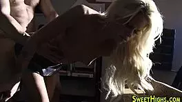 blonde coed rides hard for a big cumshot
