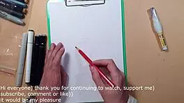 I drew this hot girl in latex with markers, but I messed up the sketch a bit.