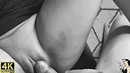 Does the security guard fuck Andressa Castro and cum in her mouth?