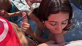 Guys catch naked village slut sunbathing and fuck her tight pussy