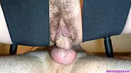 Damn, that meaty hairy pussy SQUEEZES my cock so TIGHT for a wild creampie!