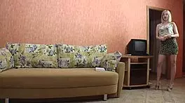 My friends blonde girlfriend masturbates in front of me