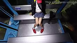 tranny flashes cock in cablebus exhibit with perfect mexican body