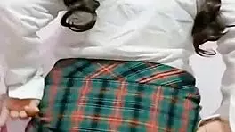 Mexican student wets panties after school orgasm and records homemade anal creampie