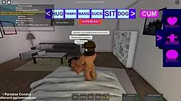 Busty neighbor in fishnets deepthroats for POV cumshot!