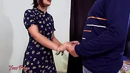 Indian husband ripped Priya's clothes to reveal her sexy body and fucked her tight ass hard with Hindi audio