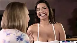 she licks her busty lesbian best friend's hairy pussy while masturbating.