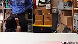 petite half black shoplifter teen 18+ caught and screwed by mall cop