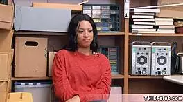 petite half black shoplifter teen 18+ caught and screwed by mall cop