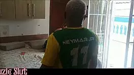 Guy cleans pool then enters house, questioning cleanliness