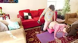 Pregnant STEPSISTER gets FUCKED in the living room during doggystyle session.