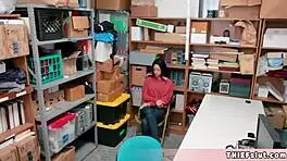 petite half black shoplifter teen 18+ caught and screwed by mall cop