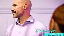 blonde sexy teen prepares her client for a wet nuru massage with lauren phillips and david lee