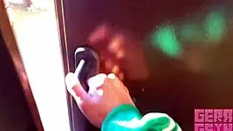 Hey, wanna watch this smoking girl blow fast on a public balcony?