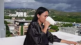 Stepdaughter convinces stepfather to fuck behind stepmother's back