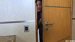 Stepdaughter convinces stepfather to fuck behind stepmother's back