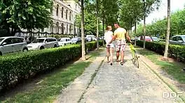 hey tourist blonde picked up and banged hard after munching a banana 🍌