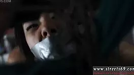 bondage session with intense cum swallowing action