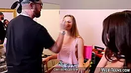 pretty teen eats pussy with toys and fingering