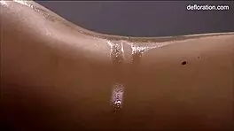 Hey babe, feel this hot massage I’m giving to virgin Jennifer Lorentz.