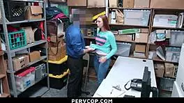 teen shoplifter caught in garage blowjob punishment