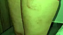 Mature milf with big tits and ass masturbates then gets creampied in her room