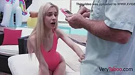 sexy blonde teen sends nude selfies to step granddad