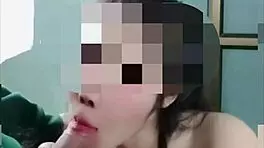 young asian student overwhelmed by first blowjob in homemade video