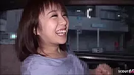 petite japanese teen 18+ picked up, seduced to suck, uh, cum in mouth at car