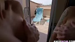 Latina busty MILF Bianka Blue overpowers peeping neighbor, forcing hardcore ass fucking as a raw lesson. She rides him sideways!