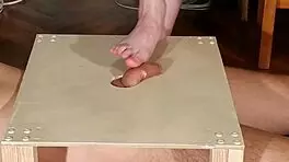 Watch domina stomp cock with bare feet! Footjob madness!
