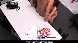 teenshoplifter - latina teen 18+ shoplifter with perfect small 18+ tits fucked by officer after promising to let her go - vanessa marie tommy gunn