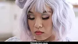 hey, that lucky guy tasting asian teen 18+'s tight legs treat?