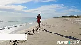 Belgium playboy model miluniel louis strips outdoor showing her perfect round ass