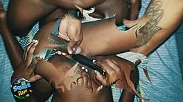 Threesome with two best friends on new year's eve