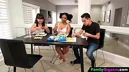 teen sisters enticing stepbrother in group seduction